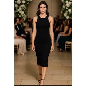 The Group BABATON Black Sleeveless Bodycon Dress, Cocktails, Date, Minimalist XS